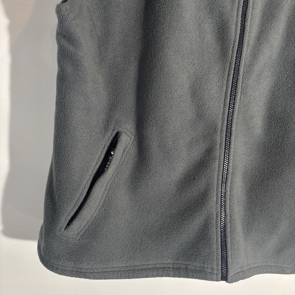 HIPPO Fleece Vest Gray Heathered Full Zip Pockets Logo Men's Size XL VTG - Picture 5 of 12
